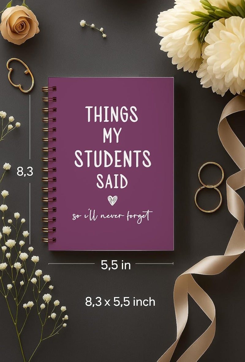 bitCNY Teacher Gift Spiral Notebook Plum, Thank You Gift for Teacher, Teacher Appreciation Gifts, Keepsake Journal, Teacher Notebooks for School Supplies, Home & Office, Spiral Bound 5.5x8.5 - Image 2